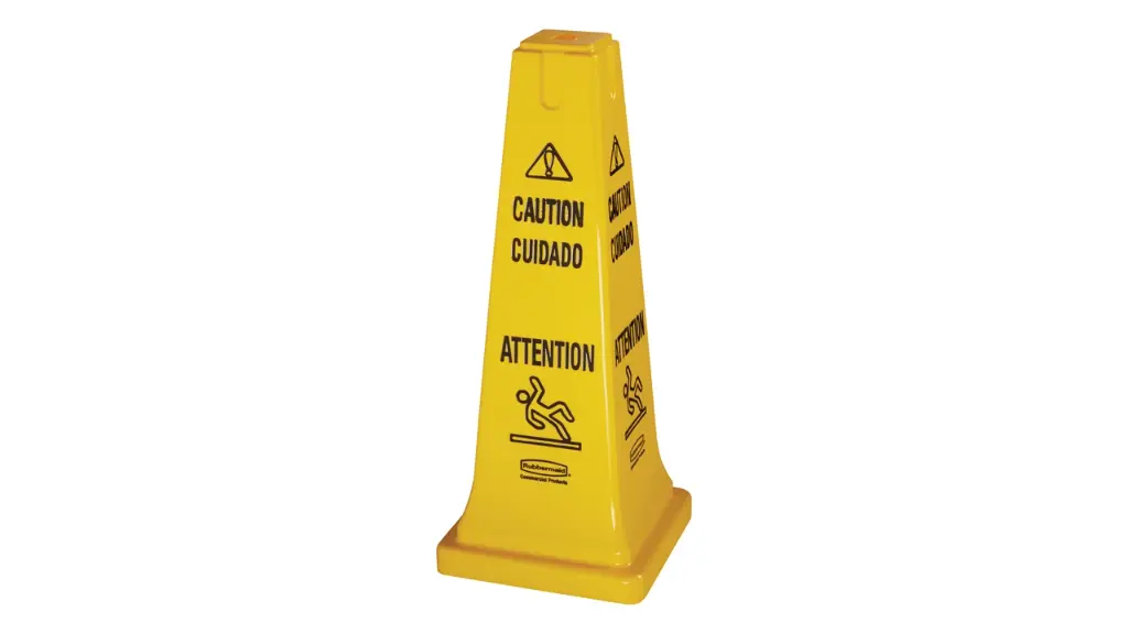 Multilingual "Caution" Floor Cone 25" Yellow  