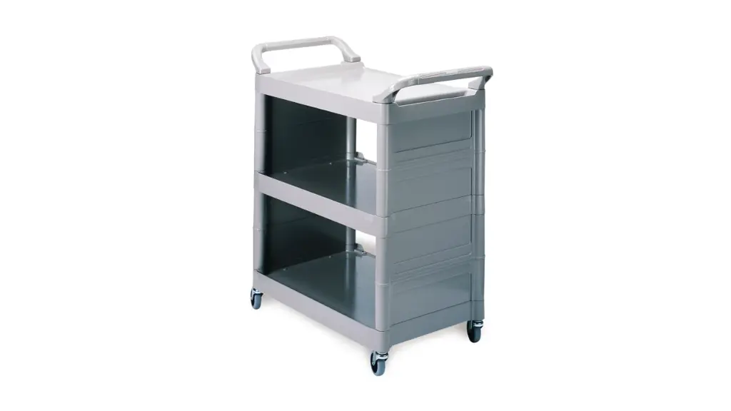 Service Cart With 3" Swivel Casters And End Panels Platinum 