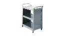 Service Cart With 3" Swivel Casters And End Panels Platinum 