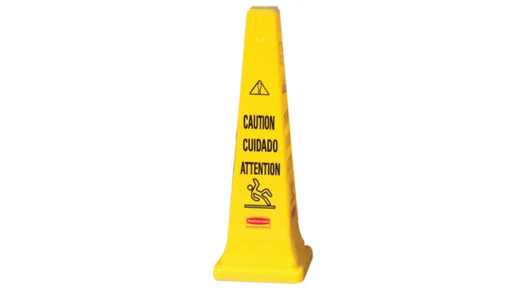 Multilingual "Caution" Floor Cone 36" Yellow 