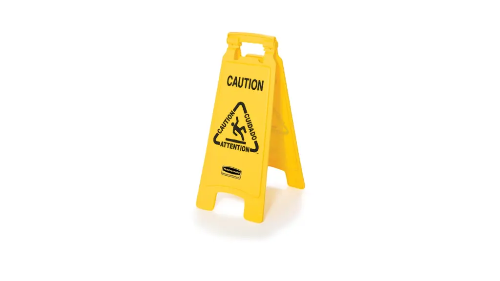 Multilingual "Caution" Sign 2 Sided 26"/66cm Yellow 