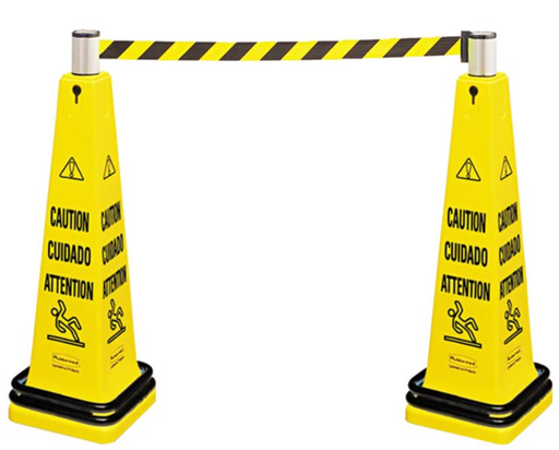 [FG628700YEL ] Multilingual Floor Cone Barricade System 36" Yellow