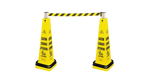 [FG628700YEL ] Multilingual Floor Cone Barricade System 36" Yellow