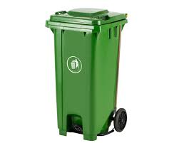 Garbage Bin 120L with Wheels and Pedal Green