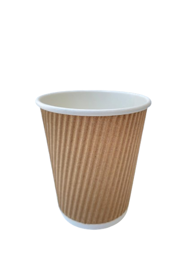 [042CG12GLD (RPCUP8GLD)] Ripple Gold Paper Cup 8oz  25Pc/Pkt 20Pkt/Ctn 
