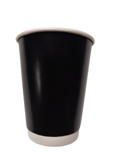 [042CG12BK (RPCUP8BK)] Ripple Black Paper Cup 8oz  25Pc/Pkt 20Pkt/Ctn 