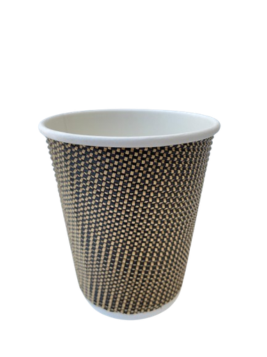 [042CG12GLD+BK+BR (RPCUP12BR)] Ripple Brown Paper Cup 12oz 25Pc/Pkt 20Pkt/Ctn 