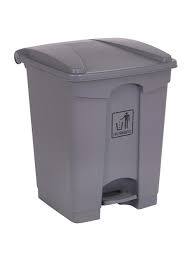 Garbage plastic bin with pedal grey 68L