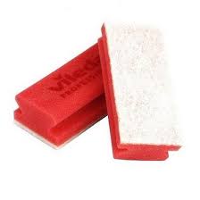 [101883] Non Scratch Sponge Pad Red 15x7cm 10pc/pkt Vileda