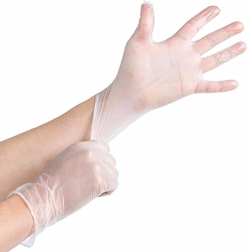 Vinyl Examination Gloves Large Clear 100Pieces/Box (Super Touch)