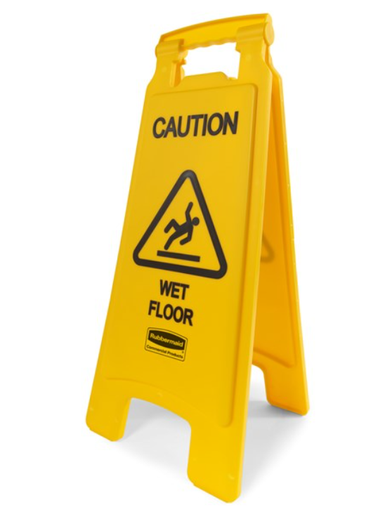 [FG611277YEL] "Caution Wet Floor" Sign 2 Sided 26" Yellow