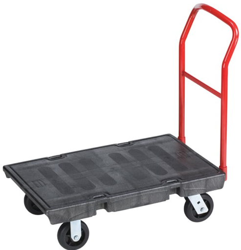 [FG440300BLA] Heavy Duty Platform Truck 24"x36" With 6" TPR Casters Black