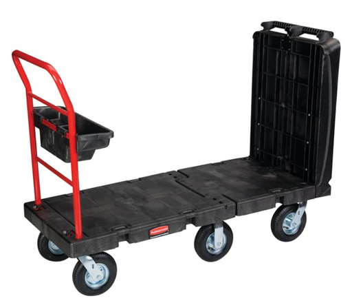 [FG449700BLA] Convertible Platform Truck 24"x52" with 8" pneumatic casters Black 