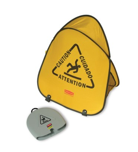 [FG9S0700YEL] Multilingual "Caution" Folding Safety Cone 20" Yellow 