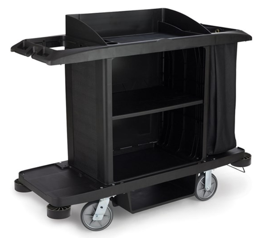 [FG618900BLA] Executive Full Size Housekeeping Cart Traditional Black 