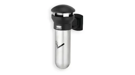 [FG9W3200SSBLA] Infinity Wall Mount Smoking Receptacle Stainless Steel With Black Top 