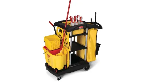 [FG9T7200BLA] Janitorial Cleaning Cart High Capacity Black 