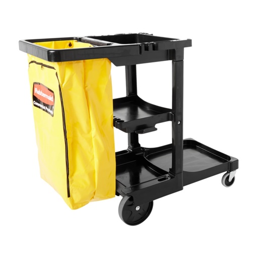 [FG617388BLA] Janitorial Cleaning Cart Traditional, Black 