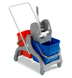 [6056 TTS] Double bucket mop trolley 25x25L wringer TTS 
