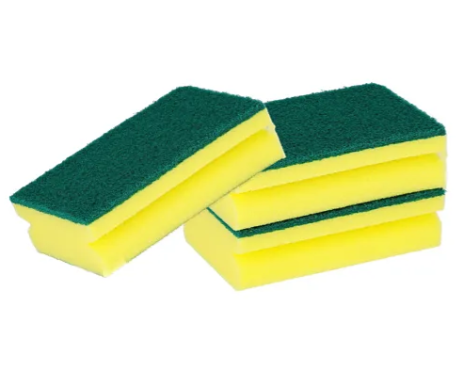 Sponge with Scour Yellow & Green Thumb Holder  4" 1x120 