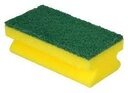 Sponge with scour Yellow & Green Thumb holder  4" 1x120 