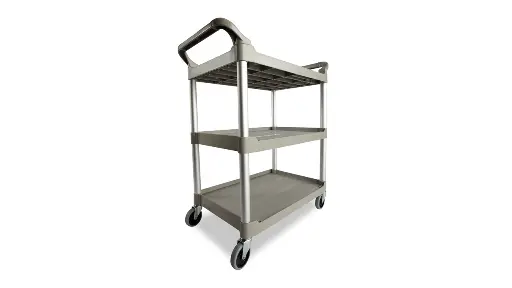 [FG342488PLAT] Service Utility Cart With 4"Swivel Casters 200Lbs Capacity Platinum 