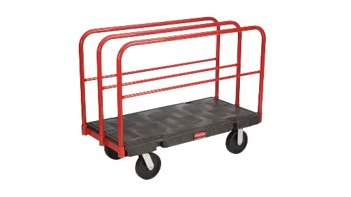 [FG446800BLA] Sheet And Panel Trucks 24" X 48" With 8" Polyolefin Casters Black 