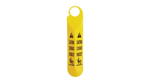 [FG611000YEL] Multilingual "Caution" Hanging Safety Sign 19.5" Yellow 