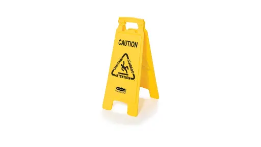 [FG611200YEL] Multilingual "Caution" Sign 2 Sided 26"/66cm Yellow 